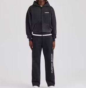 Sweat-shirt avec logo personnalisé en coton vierge polaire épais délavé à l'acide Sweat-shirt à capuche pour hommes - Product Image 3