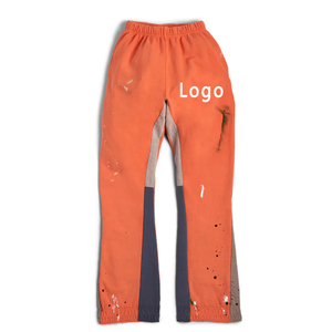 OEM Custom Logo Streetwear <b>Joggers</b> <b>Stacked</b> Sweat Pants 100% Cotton Custom Flare Sweatpants - Product Image 4