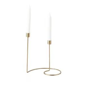 GEOMETRIC PILLAR CANDLE HOLDER <b>TALL</b> DECORATIVE HANDMADE GOLD METAL CANDLE PILLAR STAND DECORATIVE PILLAR HOLDER - Product Image 2