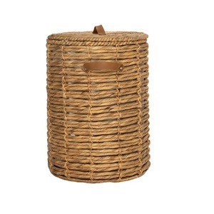 Handmade Decorative Home Living Room <b>Rattan</b> <b>Laundry</b> <b>Basket</b> Bamboo Hamper <b>Basket</b> Round Shape Wholesale Price - Product Image 1