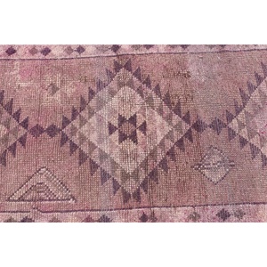 2.4x11.6 ft <b>Runner</b> Turkish Rug, Vintage Rug, <b>Red</b> Purple Patchwork Wool Rug - Product Image 5