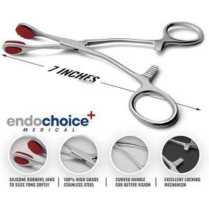 Excellent Locking Mechanism High Quality Collin Tongue Holding Forceps Surgical Instrument With <b>Rubber</b> Jaws Stainless Steel - Product Image 3