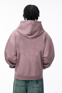 เสื้อฮู้ดโอเวอร์ไซส์สีม่วงใส่ได้ทั้งชายและหญิงเสื้อขนแกะแบบสตรีทแวร์เสื้อสวมหัวมีกระเป๋าจิงโจ้และปักโลโก้ได้ตามต้องการ - Product Image 3