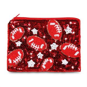 Nouvelle pochette à monnaie en perles de tennis faite à la main avec fermeture éclair lisse et durable, porte-clés, porte-monnaie en perles de verre, accessoire cadeau sportif - Product Image 4