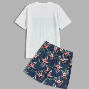 Ensemble T-shirt et short de sport décontracté d'été respirant personnalisé avec logo imprimé pour hommes en polyester/coton – Vente en gros - Product Image 2