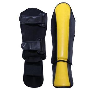 Protector de Espinilla de Artes Marciales Mixtas de Cuero de Color Sólido, Compresión Transpirable, Entrenamiento Profesional, Protección de Empeine para Sparring - Product Image 2