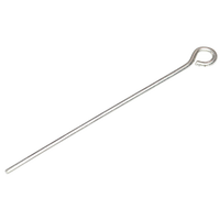 Tige carrée en acier inoxydable plaqué argent 925, 40*0.4mm, à tête plate, composants de bijouterie pour la fabrication de bijoux, matériau brut
