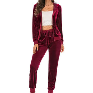Women's Custom Velour Tracksuit Unisex Fashion Streetwear for Winter Best Quality Low MOQ Plus Size Eco-Friendly <b>Cheap</b> Price - Product Image 4