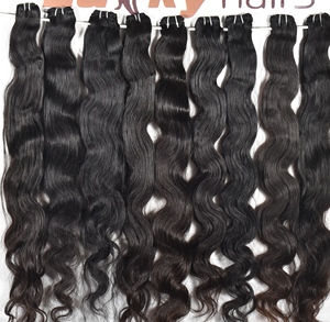 Extensions de cheveux humains Remy indiens non traités Vague d'eau profonde alignée par cuticule vierge crue Vague lâche naturelle d'Inde - Product Image 2