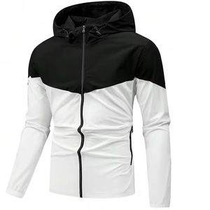 Men Slogan Graphic Drawstring Hooded Windbreaker Jacket Premium Quality Men for Use in Spring Zip up Track Windbreaker <b>Hoodie</b> - Product Image 2