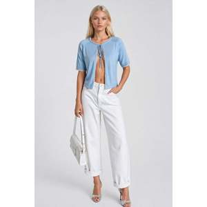 Blusa de punto con detalles de encaje Baglama - Azul - Azul - Product Image 2