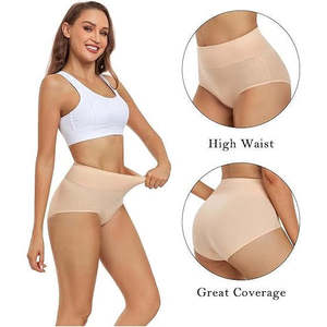 Lot de 4 sous-vêtements en coton pour femmes, taille classique, couvrance complète, tailles régulières et plus, antibactériens, respirants, durables - Product Image 2