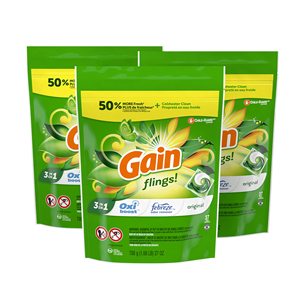 Lessive liquide en capsules Gain 4-en-1 PODS, 40 lavages, nettoyage en profondeur, protection anti-odeurs Febreze Active, 2 fois plus de propreté - Product Image 1