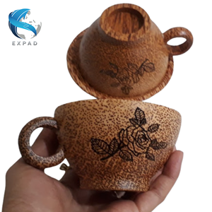 Taza de madera de coco hecha a mano para bebidas diarias - Product Image 2