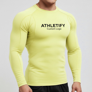 Comfortable Mens Rashguard Custom Logo Quick Dry Compression <b>Swim</b> <b>Shirt</b> Stylish Athletic Clothing for Gym and Water Sport - Product Image 1