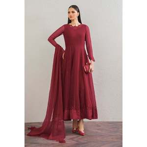 Ensemble en mousseline de soie brodée pour femmes PR-901 - Product Image 1