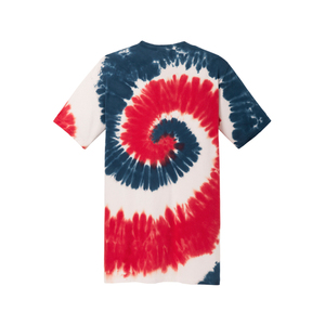 Camiseta Unisex con Estampado Tie Dye en Espiral |   Camiseta Informal de Algodón Suave |   Diseño de Remolino Vibrante en Rojo y Azul |   Ropa de Calle Moderna y Atuendo de Verano - Product Image 2