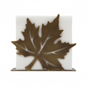 Maple Leaf Design Iron Metal <b>Napkin</b> <b>Holder</b> Antique Silver Finished Tissue <b>Holder</b> For Home Kitchen Tabletop Decor Usage - Product Image 2