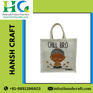 Bolsa cosmética de yute personalizada con mango duradero y cierre de cremallera Grado estándar con logotipo de moda impreso en venta - Product Image 2