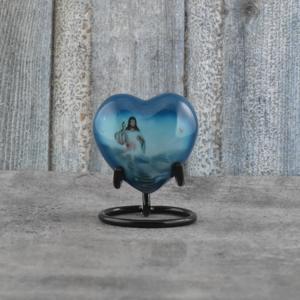 Top vente petite urne souvenir coeur avec support urnes gravées pour bébé cendres haute qualité coeur souvenirs laiton coeur souvenir - Product Image 2