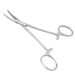 Fórceps de hemostasia médica de acero inoxidable curvo de 14cm, instrumentos quirúrgicos manuales - Product Image 4