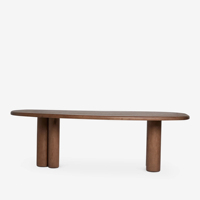 Table à manger ronde de jardin en teck massif, couleur naturelle, nouveau design, mobilier de jardin en teck - Bhadrika