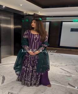 Venta al por mayor de ropa de mujer proveedor comprar en línea vestidos verano Casual moda elegante Sexy indio paquistaní parte superior inferior dupatta conjunto - Product Image 5