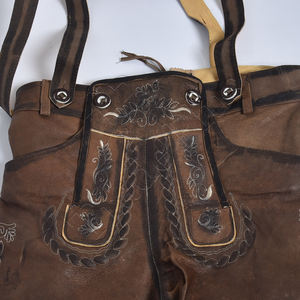 กางเกงขาสั้น100% หนังแท้น้ำหนักเบาสำหรับผู้ใหญ่กางเกงขาสั้นแบบบาวาเรียของผู้ชายจากผู้ผลิตชั้นนำ - Product Image 4