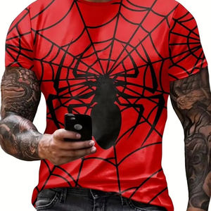 เสื้อยืดกราฟิก3D ใยแมงมุมย้อนยุคสำหรับผู้ชายเสื้อคอกลมแขนสั้นสดใส-สวมใส่สบายเป็นพิเศษสำหรับการผจญภัยกลางแจ้งในฤดูร้อน - Product Image 1