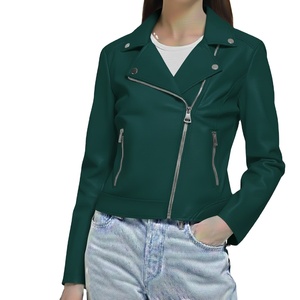 Chaqueta de Invierno de Lujo para Mujer, Diseño Personalizado, Nuevo Estilo, Cuero Genuino, Cuello Alto, Cierre de Cremallera, Todas las Tallas - Product Image 2