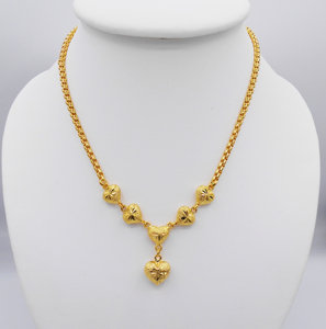 Bijoux de collier de femmes en forme de coeur avec de l'argent Sterling 925 plaqué or belles femmes cadeau article bijoux de conception de l'Inde du Sud - Product Image 6