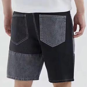 Topshow Jean Shorts Fabrication Logo personnalisé Double genou noir Denim charpentier Shorts en détresse Baggy Hommes - Product Image 3