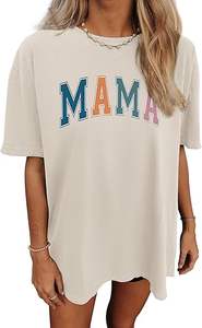 Camiseta holgada de algodón de gran tamaño para mujer, camiseta de moda con logotipo personalizado de fábrica OEM - Product Image 5