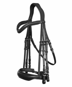 Brida de Cuero Premium para Caballo, Estilo Inglés, con Corona Acolchada, Muserola y Diadema, Doble Hebilla, Arnés Ecuestre para Caballo - Product Image 2