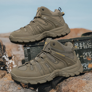 DF25 UZMK Unzhuo Make Gray Mid-<b>Top</b> Tactical Boots Men Waterproof Breathable Non-Slip Desert Hiking Outdoor Shoes Wholesale - Product Image 4