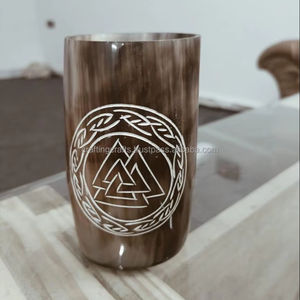 Auténticos Vasos Cortos de Cuerno de Búfalo Hechos a Mano, Ecológicos, Pulidos, Artesanía Natural de Animales, Artesanía Vikinga, Navidad, al por Mayor - Product Image 6