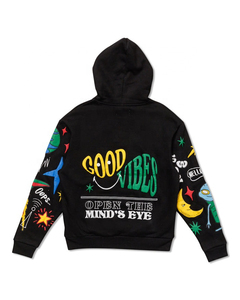 Pantalon à capuche imprimé en coton personnalisé Pantalon à impression bouffante Hommes Survêtement Empilés Évasés Hommes Deux Pièces Jogger Ensembles - Product Image 4