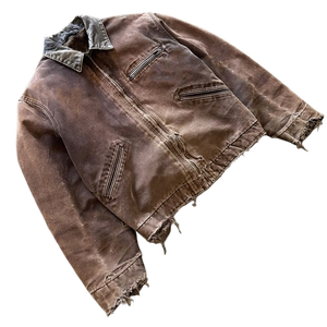 Veste pour homme, logo personnalisé, vintage, délavée, en toile de canard, veste de travail, lourde, fermeture éclair, style utilitaire, Detroit - Product Image 5