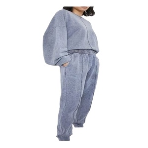 ชุดวอร์มผ้าคอตตอนสำหรับผู้หญิงชุดวอร์มสำหรับ100% จ็อกเกอร์กีฬาฟอกสีกรดสำหรับผู้หญิงขายส่ง2026ผลิต - Product Image 3