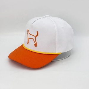 Alta calidad personalizado clásico lienzo papá Snapback cuerda gorras deportivas al por mayor béisbol Golf sombreros con bordado Diseño de sombrero en blanco - Product Image 1