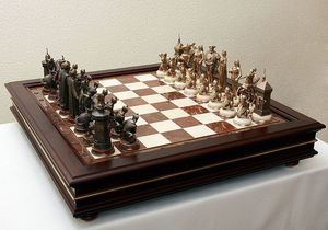 BUEN TABLERO DE AJEDREZ DE MADERA NATURAL Almacenamiento Juegos de tablero de ajedrez de madera en ajedrez Backgammon Juego de mesa de damas para adultos y - Product Image 2