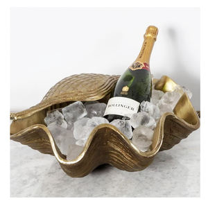 Refroidisseur à vin en aluminium doré antique avec logo personnalisé Accepte les refroidisseurs à vin en aluminium métallique les plus vendus - Product Image 1