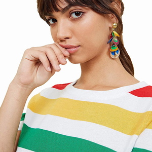 Camisetas Cortas de Manga Corta con Diseño de Rayas de Colores del Arcoíris a Precio Razonable, Camisetas Cortas de Moda de Verano para Exteriores - Product Image 6