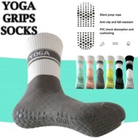 Chaussettes de yoga  antidérapantes et  Chaussettes d'entraînement Pilates souples et respirantes pour femmes avec adhérence