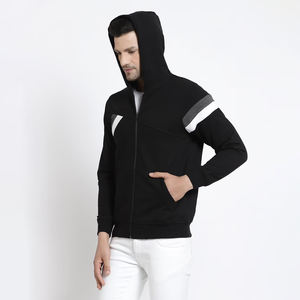 Sudadera con capucha holgada y ajustada con cremallera para hombre, ropa de calle de invierno de algodón 100% transpirable con diseño personalizado y logotipo teñido liso OEM disponible - Product Image 2