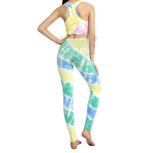 Ensemble de yoga pour femmes en vente chaude, écologique, 2 pièces, motif uni, respirant, taille élastique, fermeture à bas prix - Product Image 3