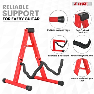 5 Core Guitar Stand A Frame w Soft <b>Foam</b> Arm Non Slip Rubber for Acoustic <b>Electric</b> Bass Ukulele - Product Image 2