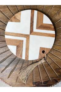 Posavasos TRADITION Diseño redondo de madera de mármol para tazas elegantes Soporte para bebidas Hotel y inauguración de la casa para uso en cocina y sala de estar - Product Image 6