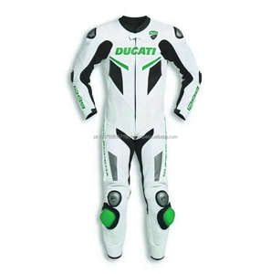 Combinaison de course moto Ducati en cuir, une pièce, combinaison de moto GP, certifiée CE, cuir de vachette blindé, couleurs personnalisables - Product Image 1