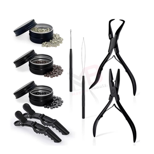 Pince à cheveux en acier allemand, ensemble d'outils personnalisés pour extensions capillaires, kit de pinces pour extensions de cheveux avec couleur personnalisée - Product Image 4